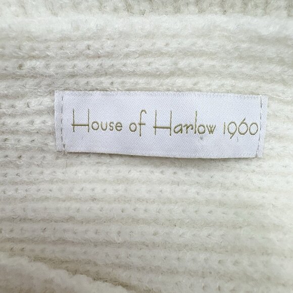 House of Harlow 1960 Cross Front Wrap Shrug Cable Knit Sweater Women’s OS Ivory - Picture 11 of 12